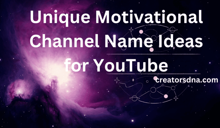 Unique Motivational Channel Name Ideas for YouTube